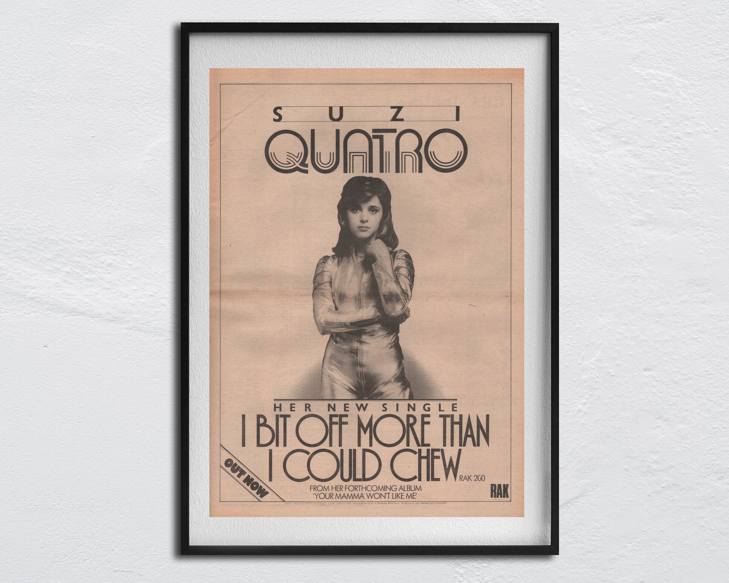 Suzi Quatro ポスター　激レアです Suzi Quatro Poster - Etsy
