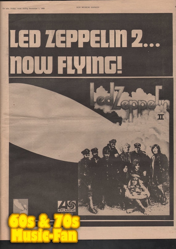 LED ZEPPELIN Poster - 1969 Original NME - Now Flying! - John Paul