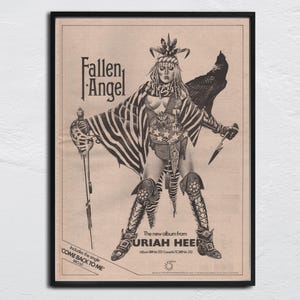 URIAH HEEP Poster 1978 original NME - Fallen Angel - Come back to me / Ken Hensley, Lee Kerslake, David Byron, Gary Thain, Mick Box
