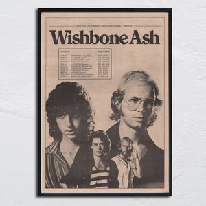 WISHBONE ASH-poster - 1977 origineel NME - Wishbone Ash Tour 1977 / Andy Powell, Ted Turner, Martin Turner, Steve Upton
