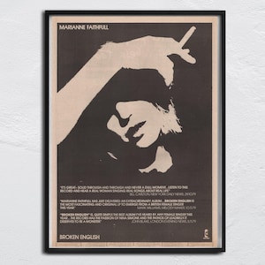 Póster de MARIANNE FAITHFUL - NME original de 1979 / Broken English