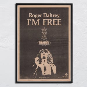 Roger Daltrey The WHO - NME-poster 1976 - I am free of Tommy - John Entwistle, Roger Daltrey, Pete Townshend, Keith Moon