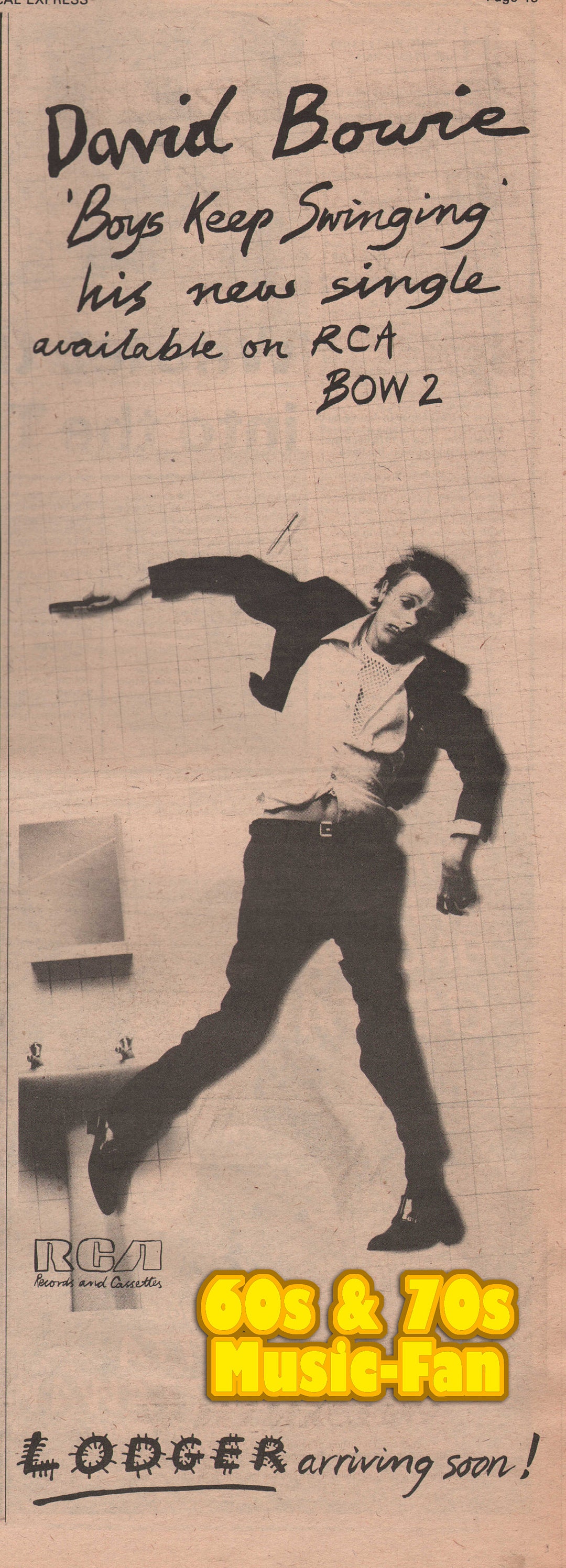 DAVID BOWIE - 1979 Original NME Clipping - Boys Keep Swinging - Etsy