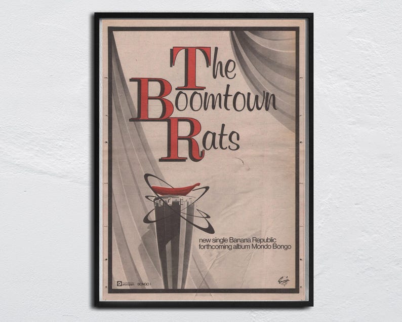 BOOMTOWN RATS Poster - 1980 Org. NME - Banana Republic - Mondo Bongo ...