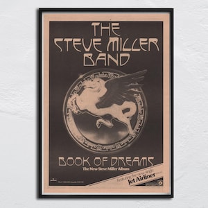 STEVE MILLER Band - 1977 Poster original NME - Buch der Träume - James Kochen, Lonnie Turner, Tim Denim, Lance Haas, Jim Peterman
