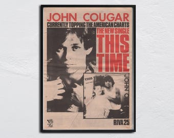 JOHN COUGAR Mellencamp-poster - origineel NME 1980 / This Time