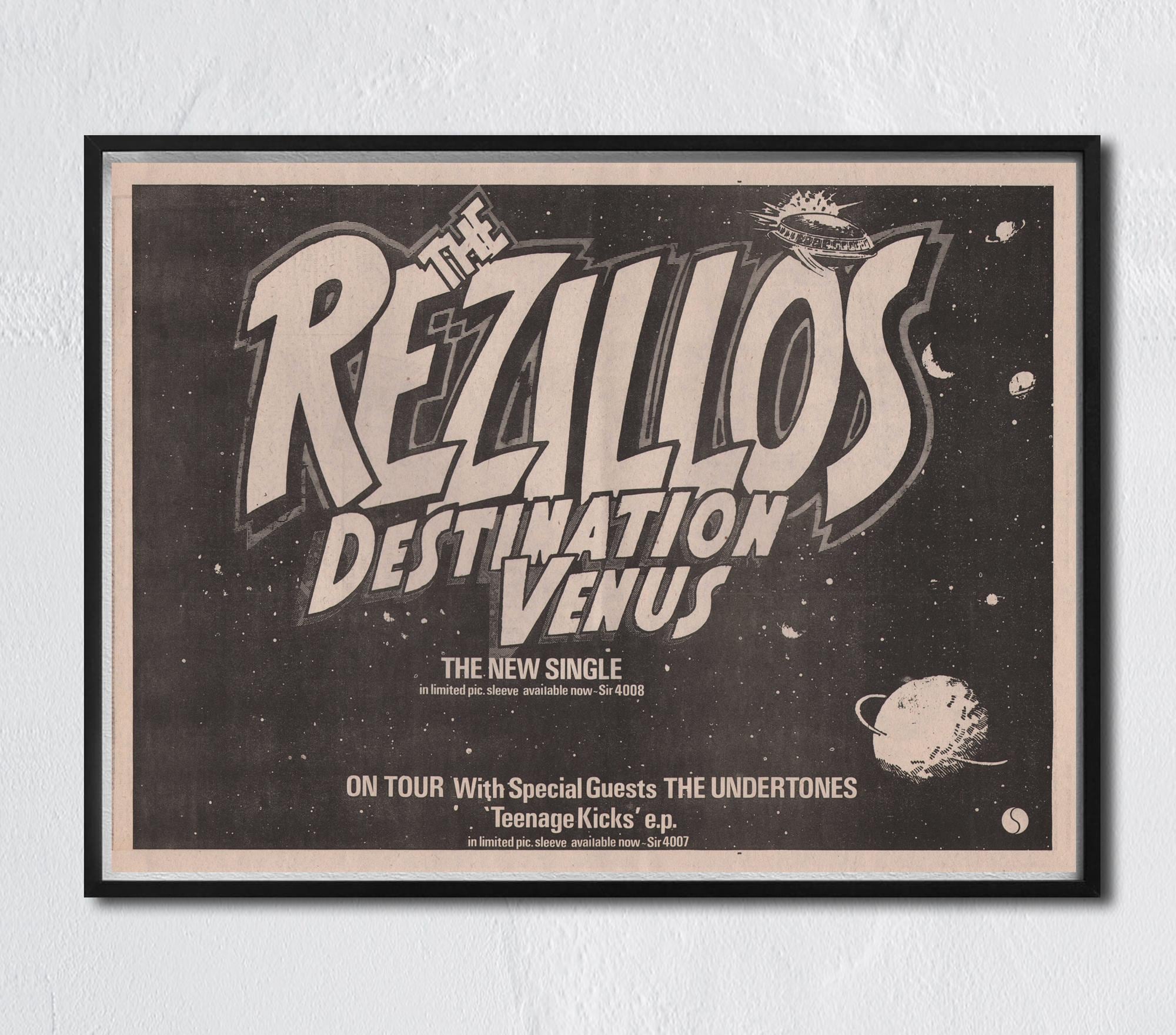 REZILLOS ポスター - 1978 年オリジナル NME - Destination Venus / Jo