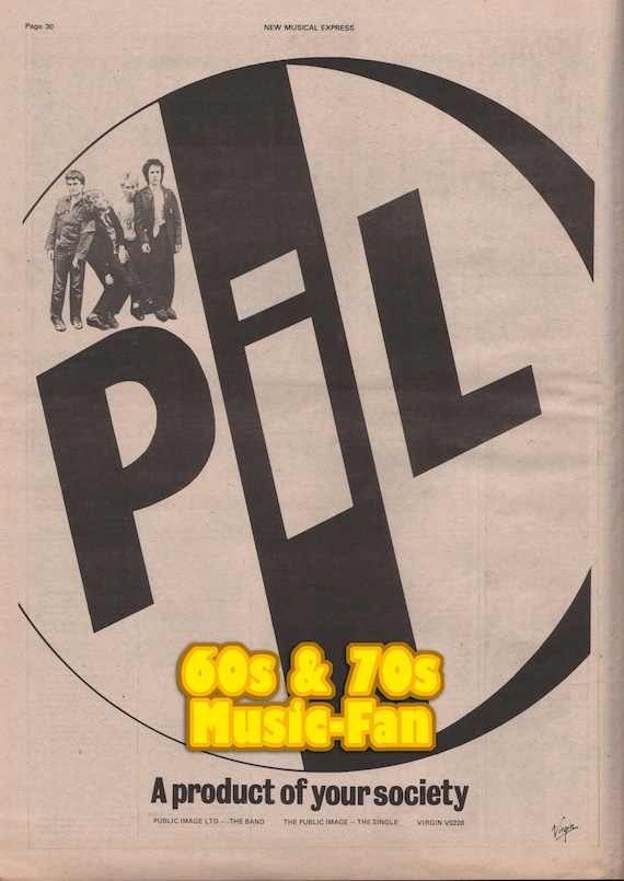 Public Image Ltd. PIL - 1978 Original NME Poster - A Product of