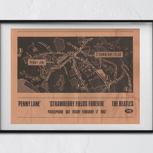 BEATLES POSTER - 1967 original NME - Penny Lane - Paul Mc Cartney, George Harrison, Ringo Starr, Stuard Sutcliffe, Tony Sheridan, Yoko Ono