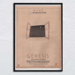 Poster GENESIS - NME originale del 1980 - Duke / Tony Banks, Mike Rutherford, Peter Gabriel, Steve Hackett, Anthony Phillips