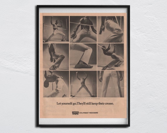 LEVIS JEANS - 1972 Poster Advertising Original NME - Etsy