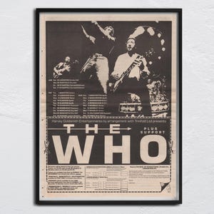 The WHO Poster - 1980 original NME - in Concert / Pete Townshend, John Entwistle, Roger Daltrey, Keith Moon Doug Sandom