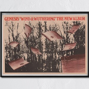 GENESIS - 1977 Poster original NME - Wind & Wuthering / Tony Banks, Mike Rutherford, Peter Gabriel, Steve Hackett, Phil Collins