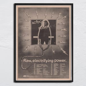 AC/DC - 1978 Poster original NME - Powerage - Bon Scott, Angus Young, Brian Johnson, Malcolm Young