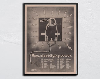 AC/DC - 1978 Originales Poster von NME - Powerage - Bon Scott, Angus Young, Janeon Johnson, Malcolm Young