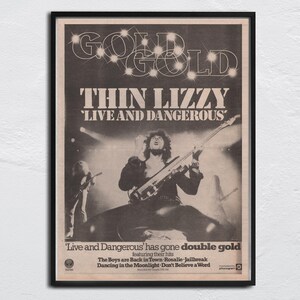 THIN LIZZY Poster 1978 / original NME - Lebend und gefährlich - Phil Lynott Phil Lynott, Darren Wharton, Janet Downey, John Sykes, Scott Gorham