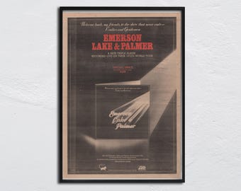 ELP Emerson, Lake & Palmer Poster - 1974 org. NME Welcome back, my friends, to the show that never ends Keith Emerson Greg Lake Carl Palmer