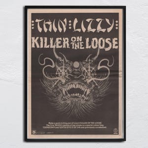 THIN LIZZY Plakat 1980 / original NME - Killer on the lose - Chinatown, Gotta Give it up / Phil Lynott Phil Lynott, Darren Wharton