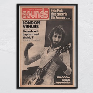 The WHO Poster - 1974 original NME - Townshend-baptism and the big T / Pete Townshend, John Entwistle, Roger Daltrey, Keith Moon Doug Sandom