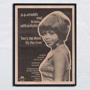 P.P. ARNOLD - Pôster original NME de 1969 - queime-me junto ao rio / Barry & Maurice Gibb