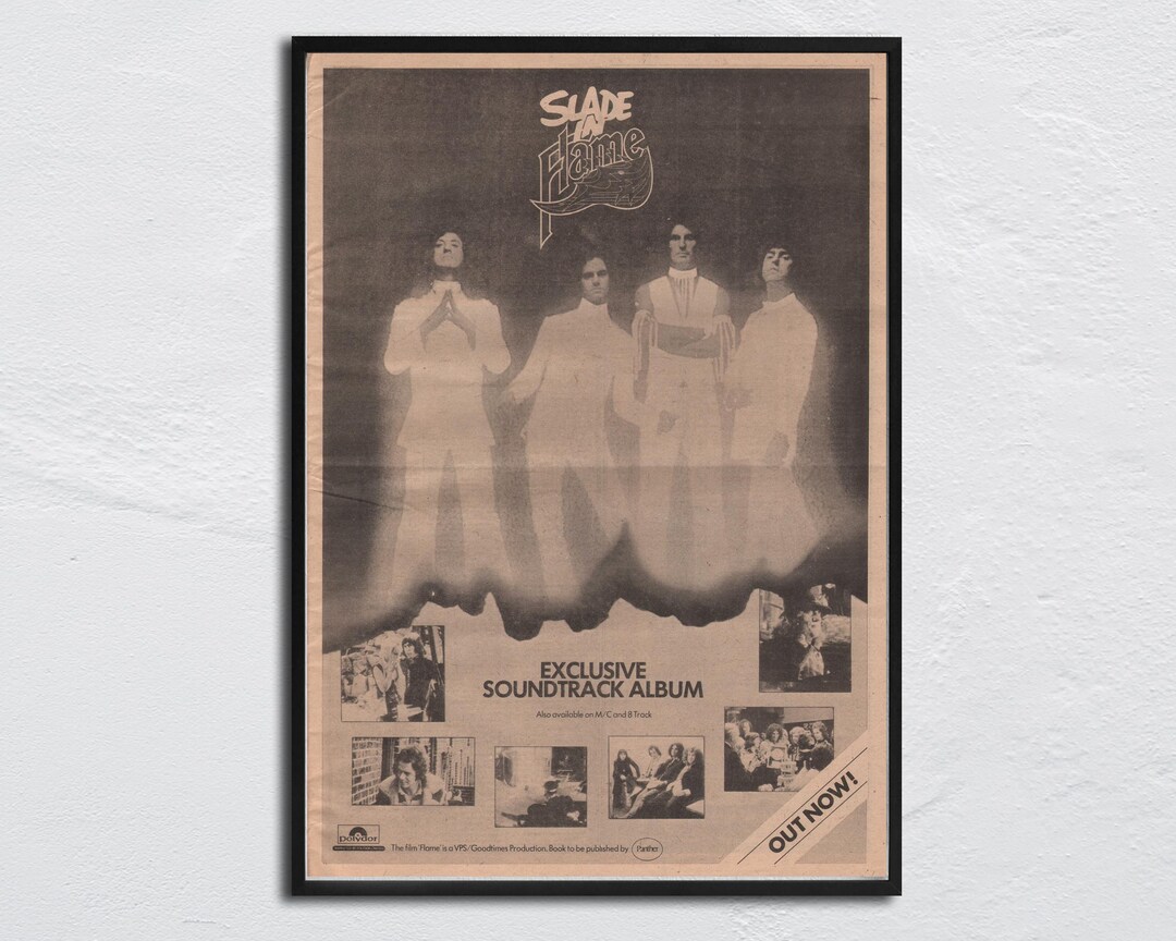 SLADE POSTER 1974 Original NME - Slade in Flame / Noddy Holder, Don ...