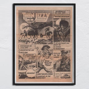 THIN LIZZY Poster 1981 / Die Abenteuer der dünnen Lizzy / Phil Lynott Phil Lynott, Darren Wharton, Janey Downey, John Sykes, Scott Gorham