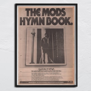 The WHO QUADROPHENIA Poster 1979 original NME - The Mods Hymn Book - Roger Daltrey / Pete Townshend, John Entwistle, Keith Moon Doug Sandom