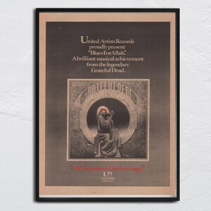 GREATFUL DEAD Poster - 1975 NME - Blues for Allah - Phil Lesh, Bill Kreutzmann, Ron &quot;Pigpen&quot; McKernan, Jerry Garcia, Bob Weir, Mickey Hart