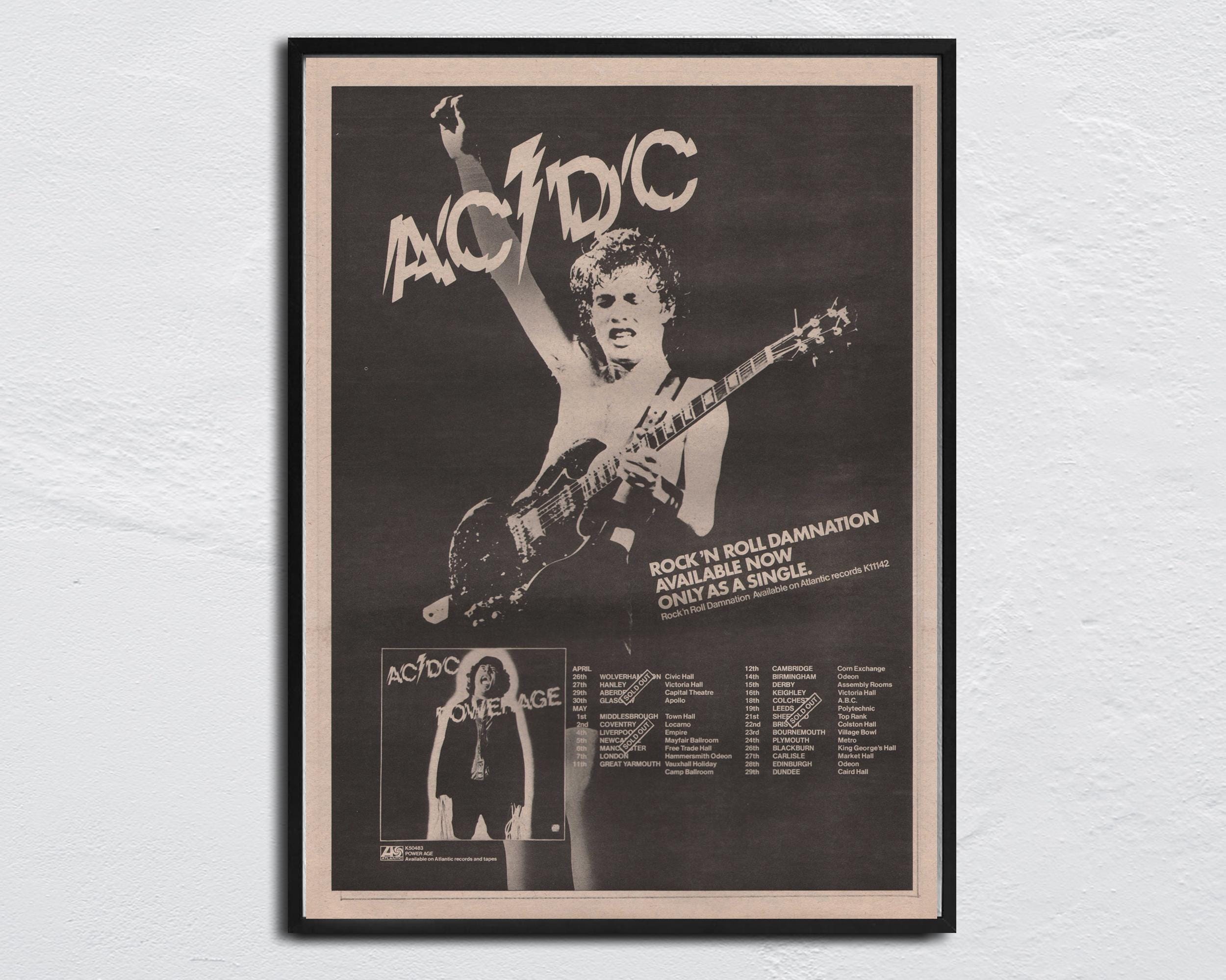 HWC Trading ACDC Rock Band Geschenken Afgedrukt Gesigneerde Handtekening Foto Voor Muziek Memorabilia Fans - A3 Ingelijst