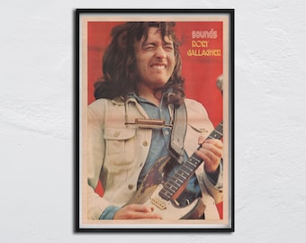 RORY GALLAGHER Poster - 1973 Huge Double Page original SOUNDS Poster