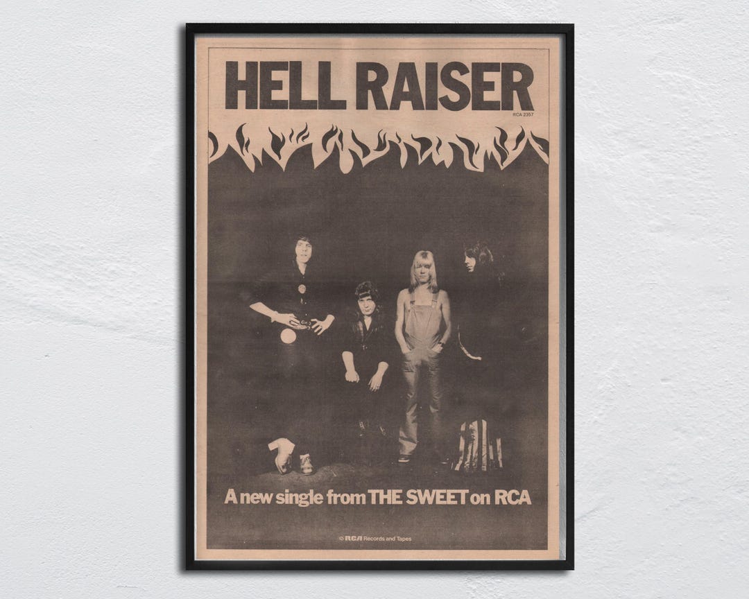 The SWEET - 1973 POSTER Original NME - Hell Raiser / Brian