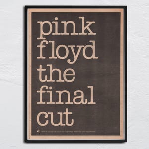 PINK FLOYD Poster - 1983 original NME - the final cut- Roger Waters, Richard Wright, David Gilmour, Nick Mason, Syd Barrett
