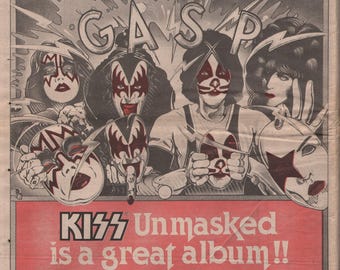 KISS - 1980年ポスター オリジナル NME - Unmasked / ジーン・シモンズ