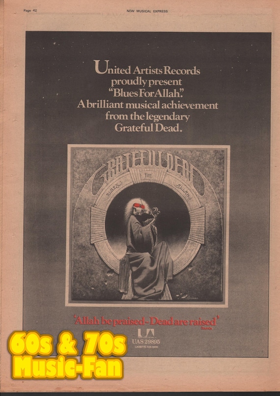 GREATFUL DEAD Poster - 1975 NME - Blues for Allah - Phil Lesh