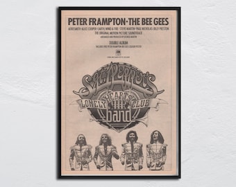 BEE GEES - Affiche originale de 1978 NME - Sgt. Pepper Lonely Hear Club Band / Peter Frampton - Barry Gibb, Robin Gibb, Maurice Gibb