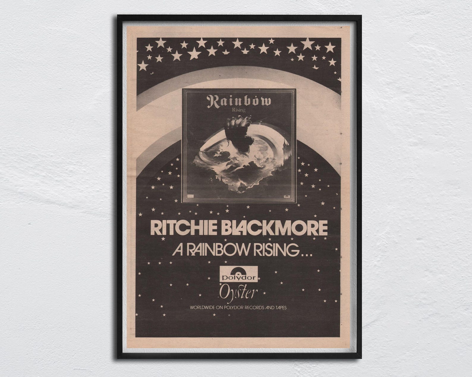 Graham R Ritchie Margetts Ritchie RAINBOW Poster - 1974 Original NME Poster - Rising / Ritchie Blackmore ...