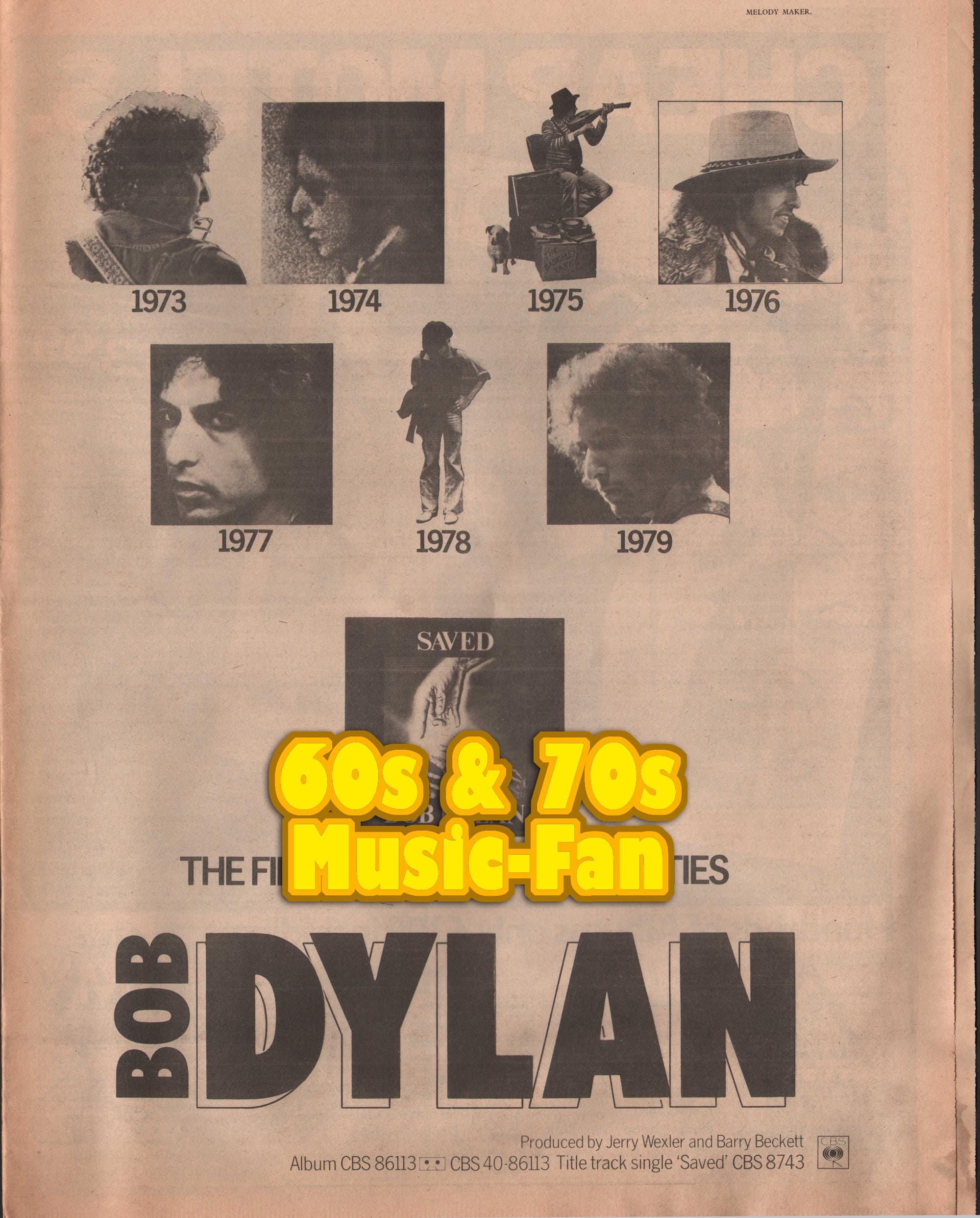 BOB DYLAN Poster 1980 Original NME - and the Band - Saved - Etsy