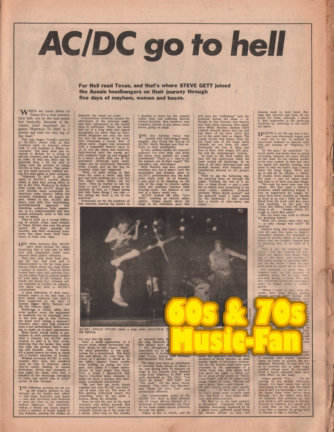 AC/DC 1979 Original NME Clipping Ac/dc Go to Hell / Bon Scott, Angus ...