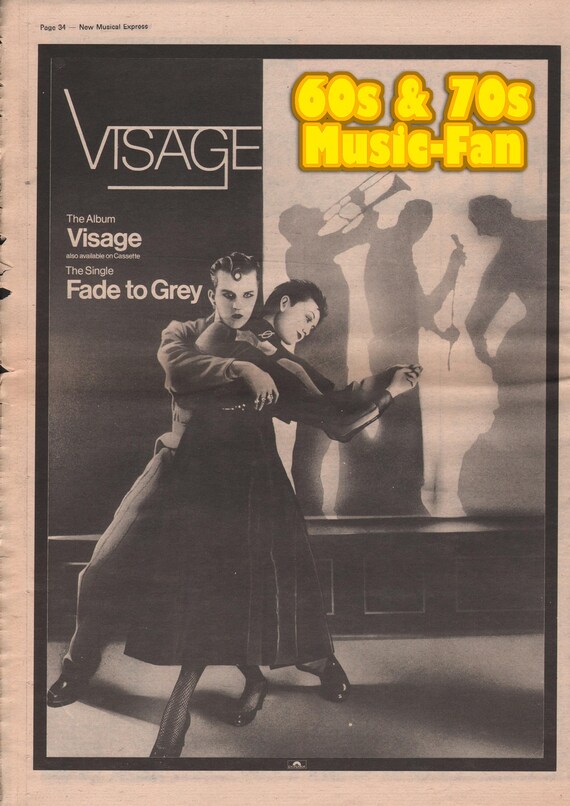 VISAGE Poster - 1980 Original NME - Fade to Gray - Midge Ure