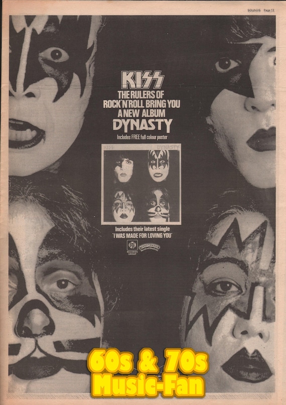 KISS Poster - 1979 Original NME - Dynastie - I Was Made for Loving