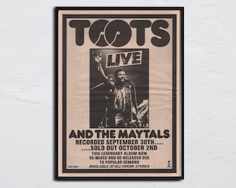 Póster de TOOTS and the MAYTALS - NME original de 1980 - en vivo - Frederick Hibbert, Chris Blackwell, Henry Gordon, Paul Douglas, Radcliffe Bryan