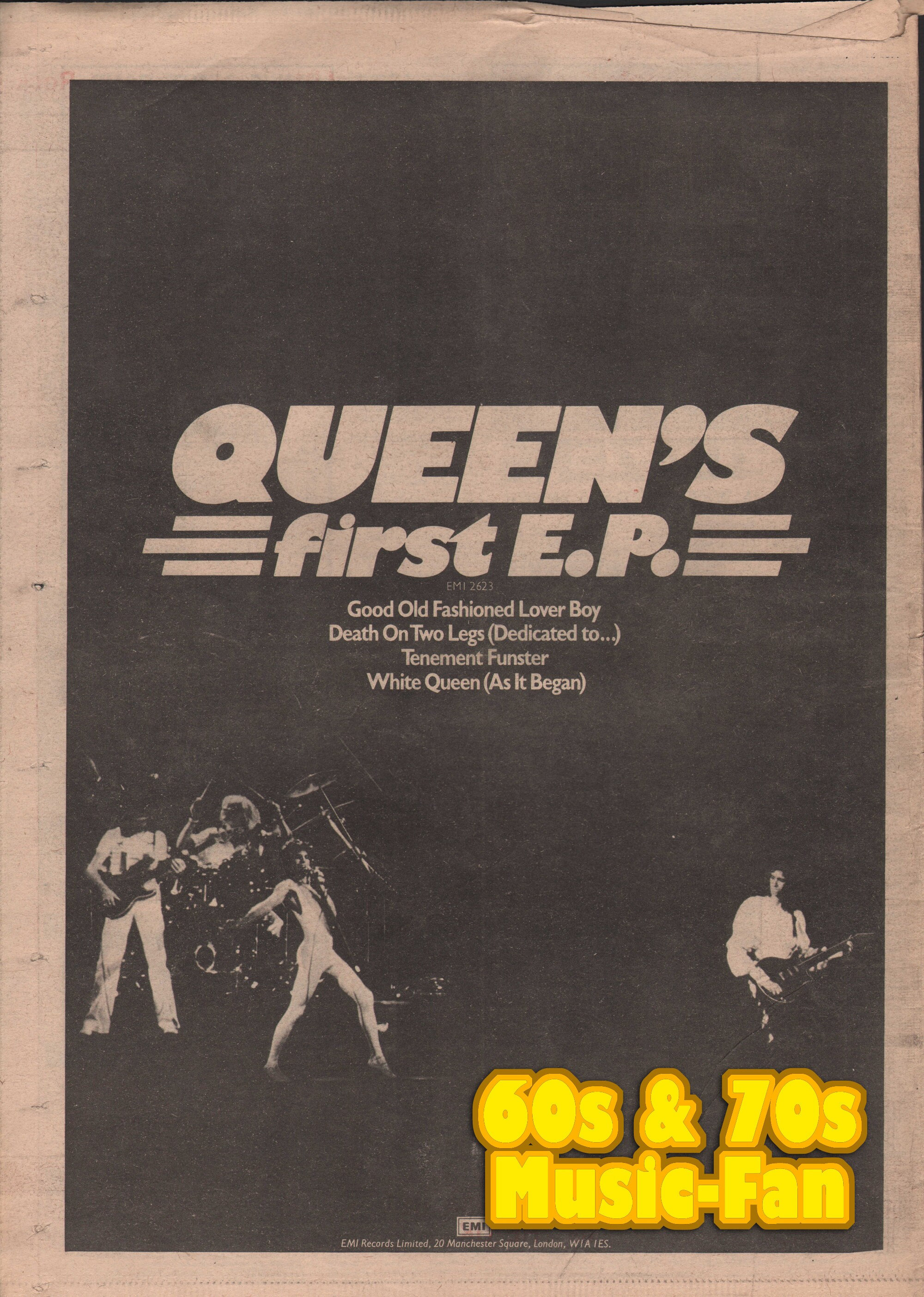 QUEEN - 1977 Poster Original NME - John Deacon, Brian May, Roger