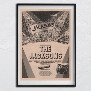 The JACKSONS - 1977 Poster original NME - The Realistics - Tito Jackson, Jermaine Jackson, Jackie Jackson, Michael Jackson, Marlon Jackson