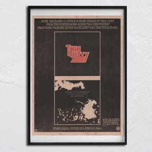 1977 Plakat THIN LIZZY / Phil Lynott - original NME - Dancing in the Moonlight / Bad Rerufung