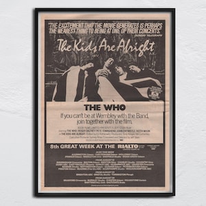The WHO - 1979 NME Poster - The Kids are alright / The Movie - John Entwistle, Roger Daltrey, Pete Townshend, Keith Moon