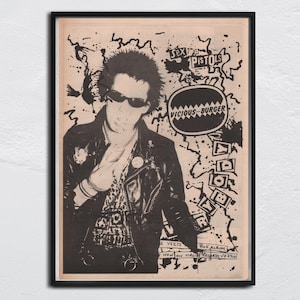 美品ポスターSEX PISTOLSジャケット写真サイン Sex PISTOLS Poster - 1979 Original NME - Vicious Burger / Johnny