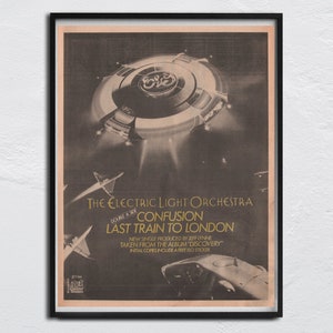 1979 Poster ELO  Electric Light Orchestra - Confusion / Last Train to London original NME Kelly Groucutt, Jeff Lynne, Bev Bevan, Louis Clark