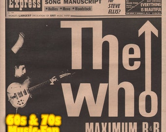 The WHO POSTER - 1970 Original NME - Live at Leeds - Maximum R&B