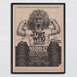 The Who - Poster 1979 NME - Who at Wembley plus AC-DC, Stranglers & Nils Lofgren, John Entwistles, Roger Daltrey, Pete Townshend, Keith Moon