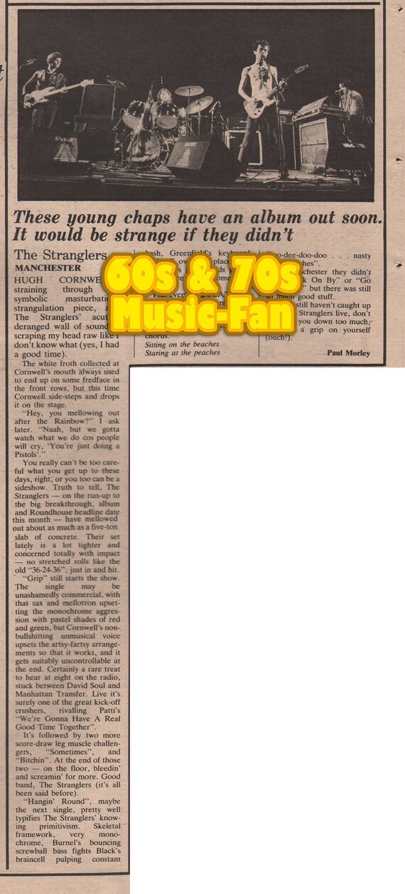 STRANGLERS - 1977 Original NME Clipping - Jean-jacques Burnel